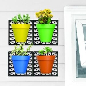 Vibrant Wall Planter Set - Yellow, Green, Blue, and Brown